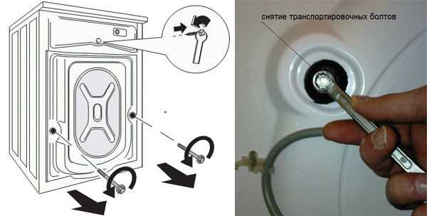 Как снять и установить транспортировочные болты на стиральной машине