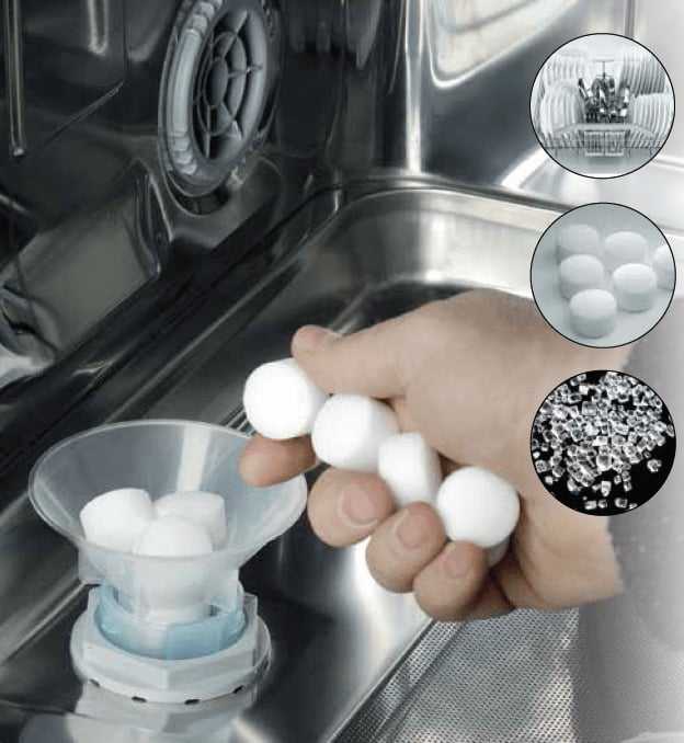 Куда засыпать соль в посудомоечную машину: сколько, чем можно заменить, для чего нужна